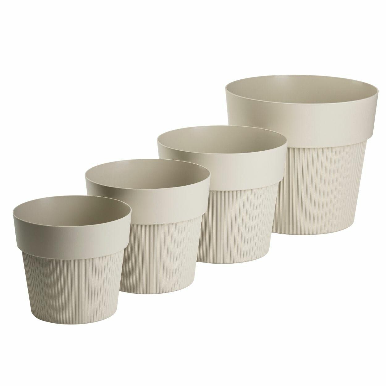 Sada 4 ks květináčů Silva Line béžová