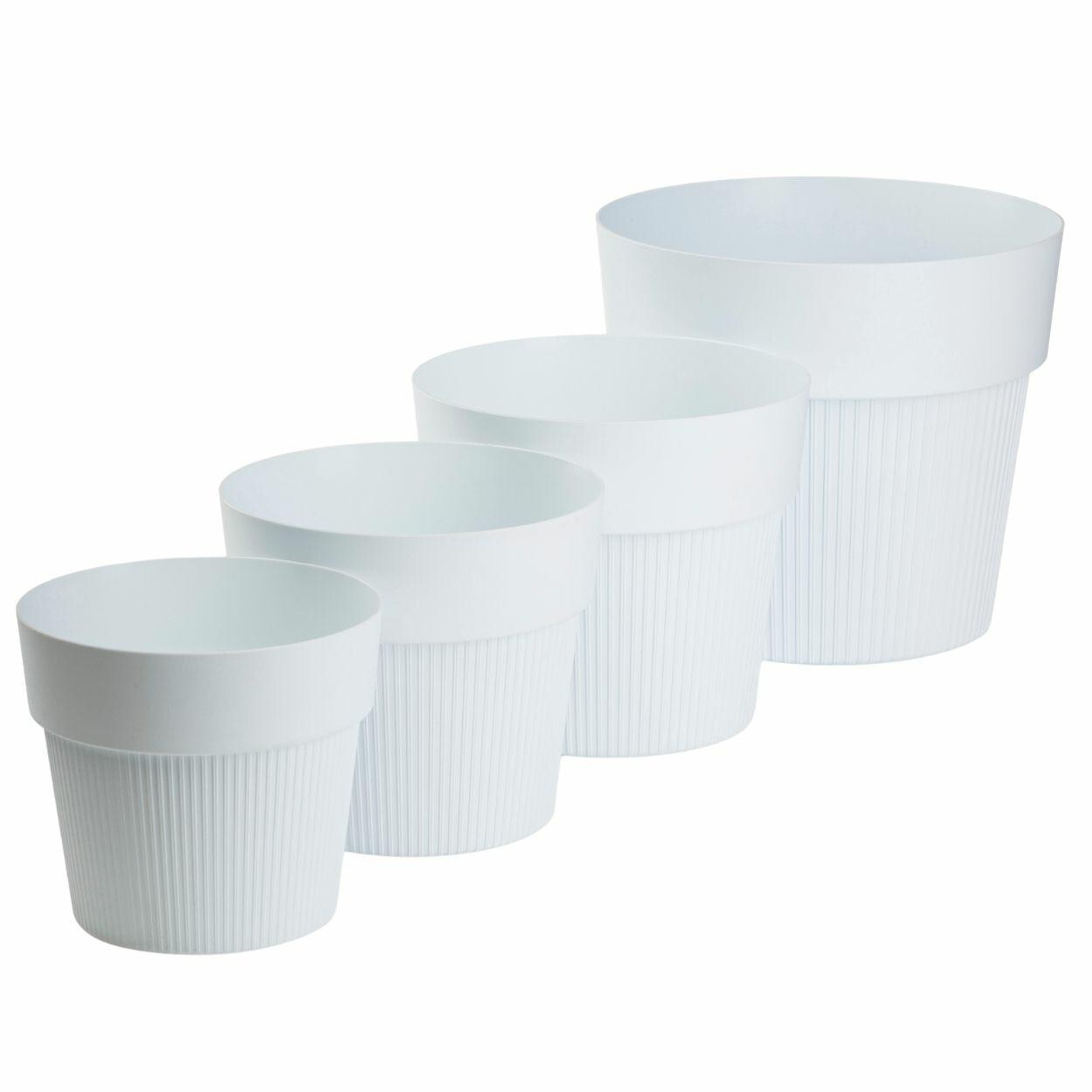 Sada 4 ks květináčů Silva Line bílá