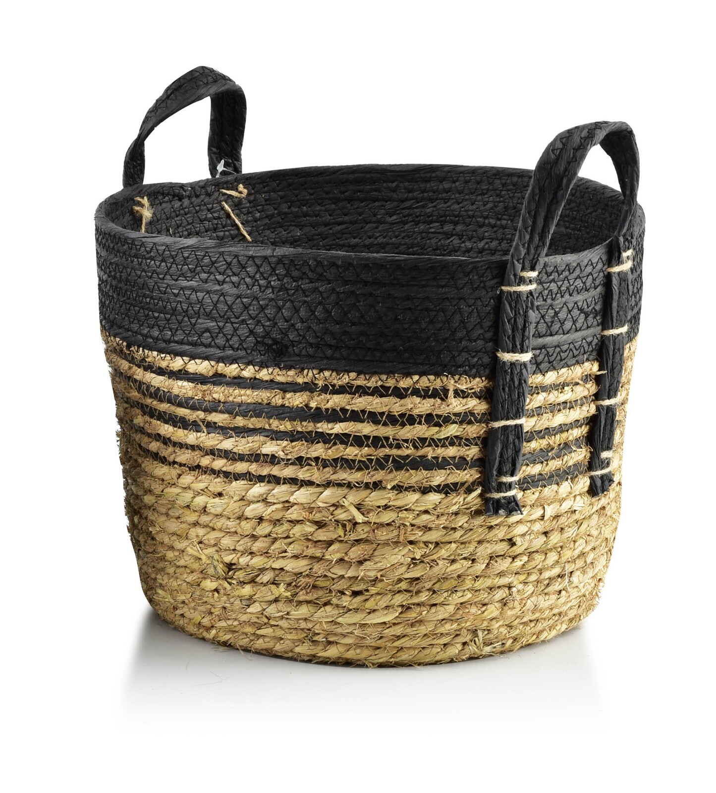 Úložný košík Bali s ušami XL 33x33x26 cm čierno-hnedý