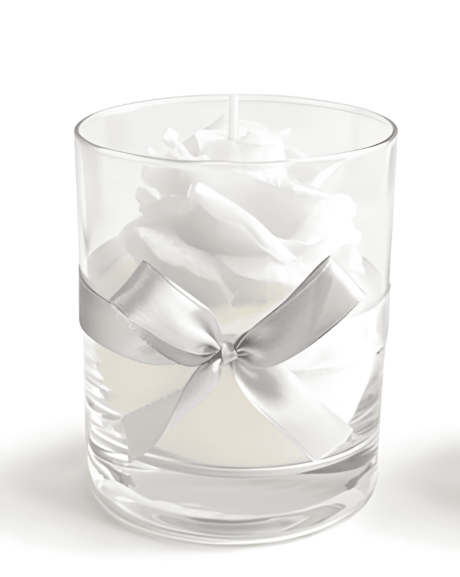 Vosková sviečka Ruža 9,5 cm biela