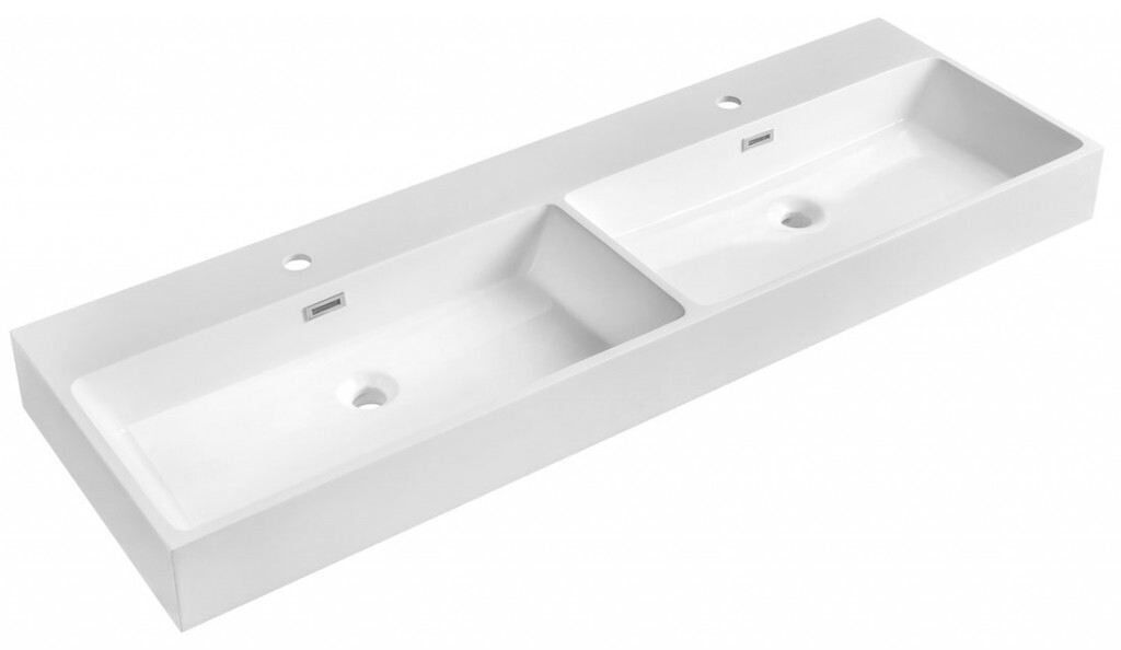 SAPHO - AQUATIC umývadlo, liaty mramor, 140x46cm, biela AT140
