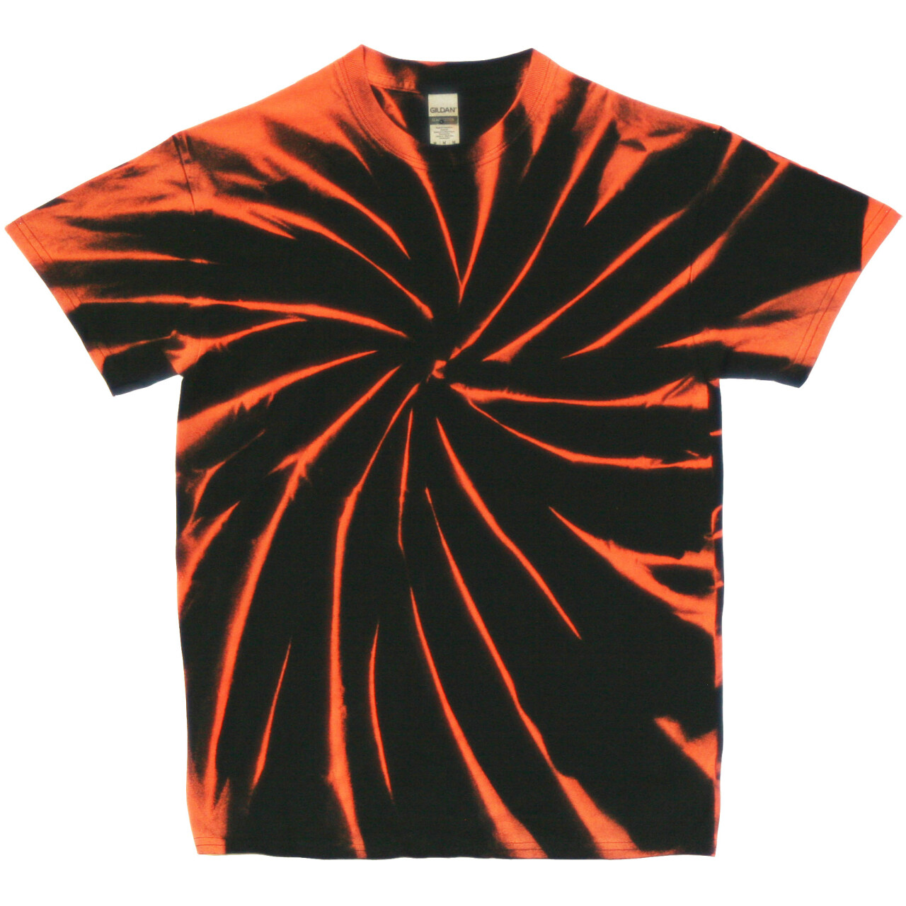 Tričko unisex The Mountain batikované Vortex - čierne-oranžové, 3XL