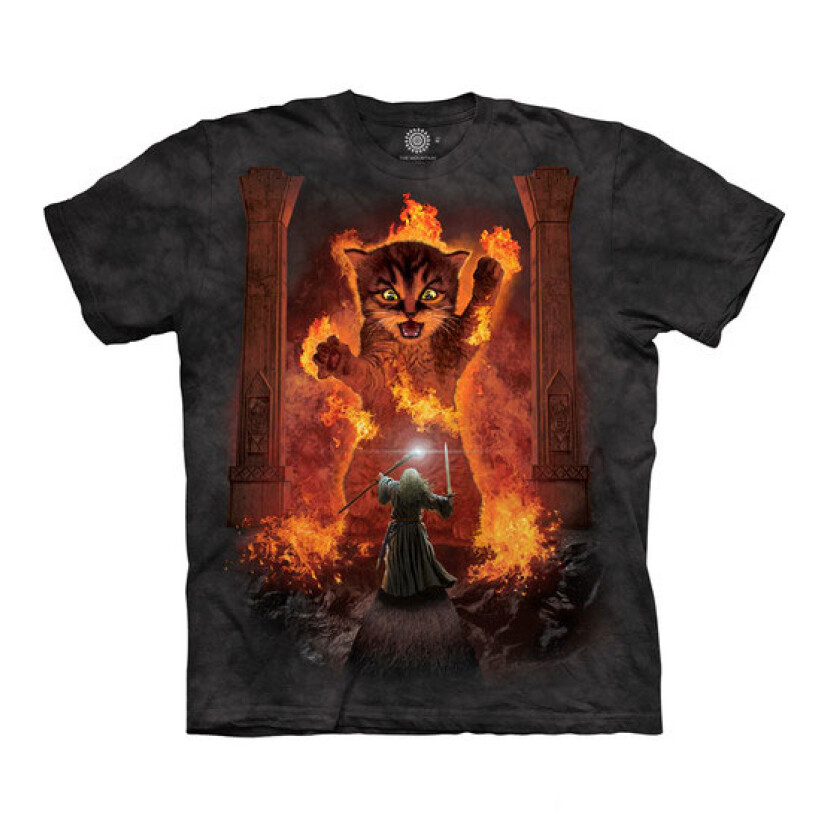 Tričko unisex The Mountain You Shall Not Pass (mačka) - sivé, M