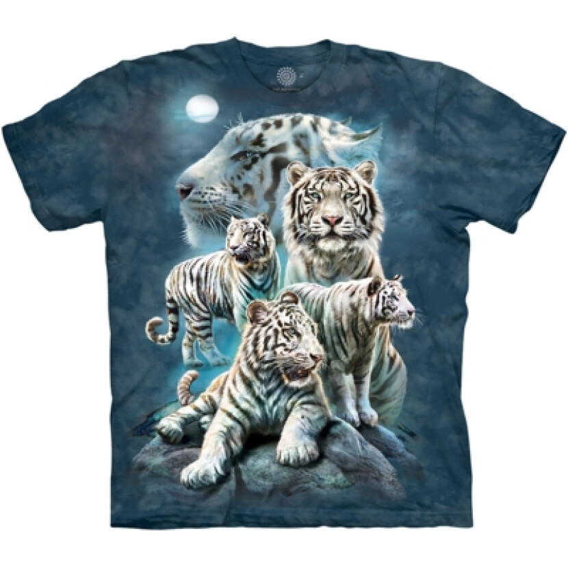 Tričko unisex The Mountain Night Tiger Collage (tigre) - modré, 5XL