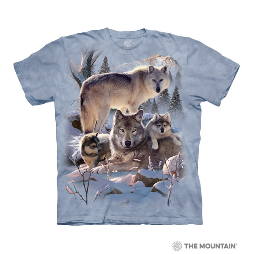 Tričko unisex The Mountain Wolf Family Mountain (vlci) - svetlo modré, 4XL