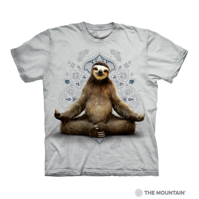 Tričko unisex The Mountain Vriksasana Sloth (lenochod) - biele, 3XL