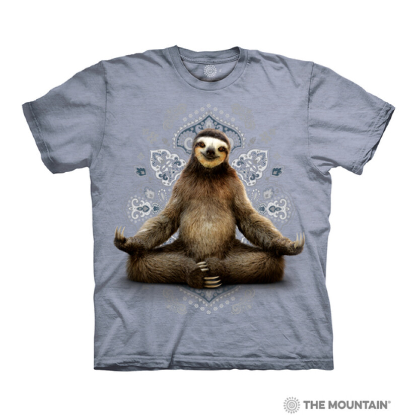 Tričko unisex The Mountain Vriksasana Sloth (lenochod) - sivé, 3XL