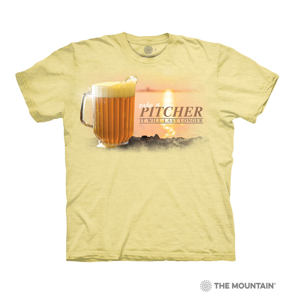 Tričko unisex The Mountain Take a Pitcher - žlté, 3XL