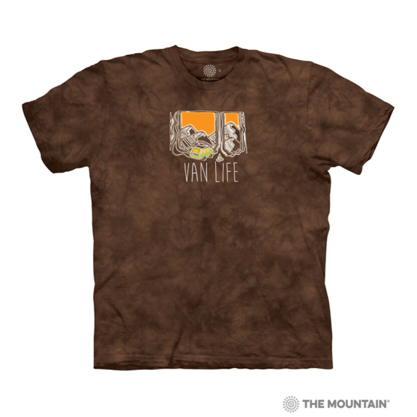 Tričko unisex The Mountain Van Life - hnedé, 3XL