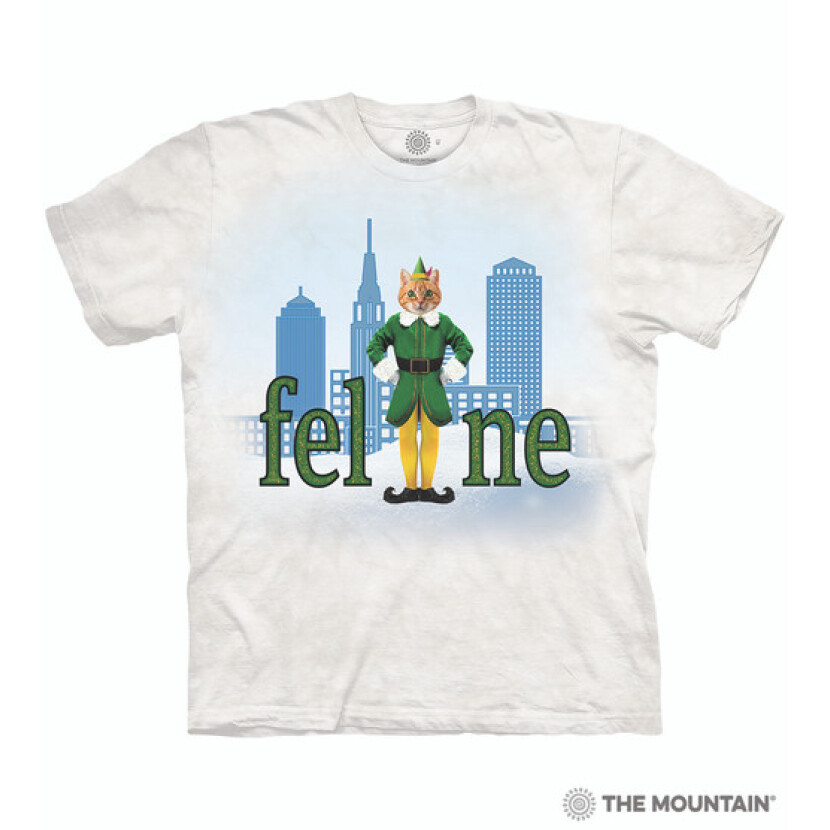 Tričko unisex The Mountain Elf Cat Christmas (mačka) - biele, S