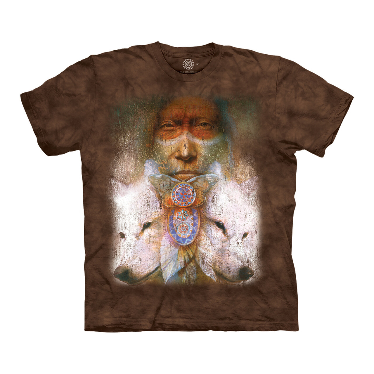 Tričko unisex The Mountain Sacred Transformation (vlci) - hnedé, 4XL