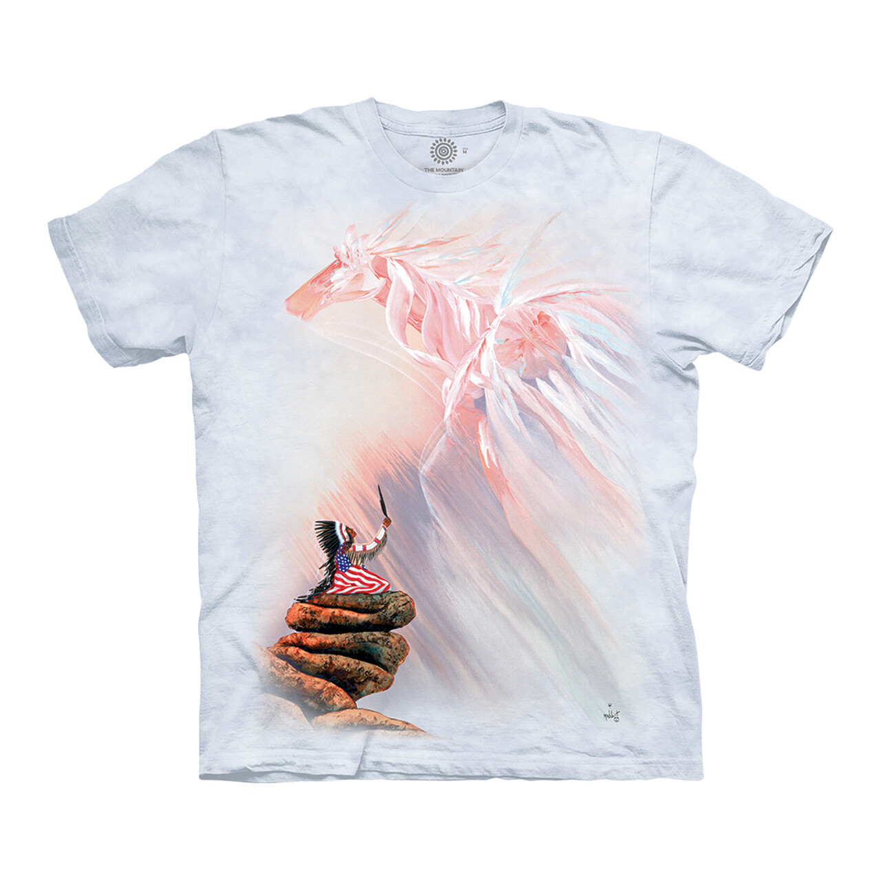 Tričko unisex The Mountain American - biele, 3XL
