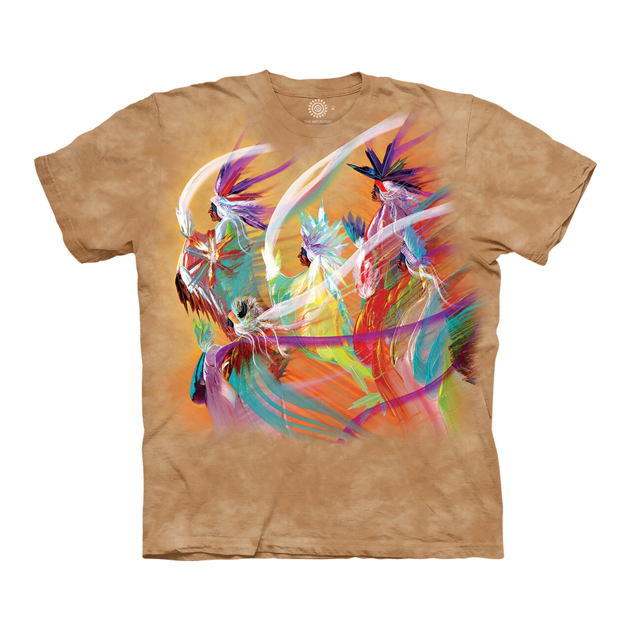 Tričko unisex The Mountain Rainbow Dance - béžové, 3XL