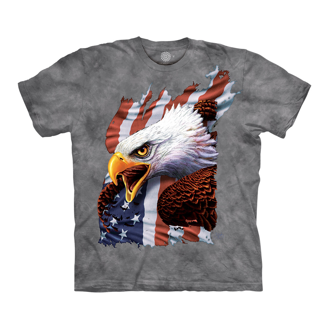 Tričko unisex The Mountain Patriotic Screaming Eagle (orol) - sivé, 3XL