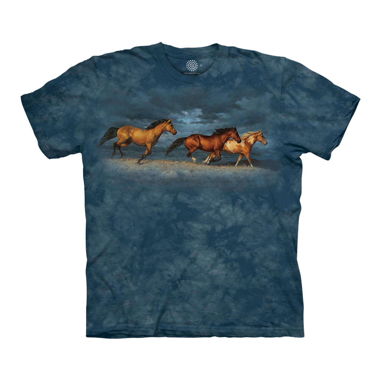 Tričko unisex The Mountain Thunder Ridge Horses (kone) - modré, S