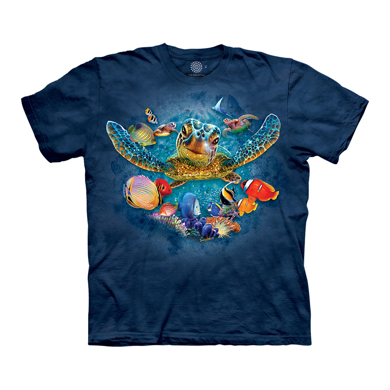 Tričko unisex The Mountain Tiny Bubbles Turtle (korytnačka) - modré, 5XL