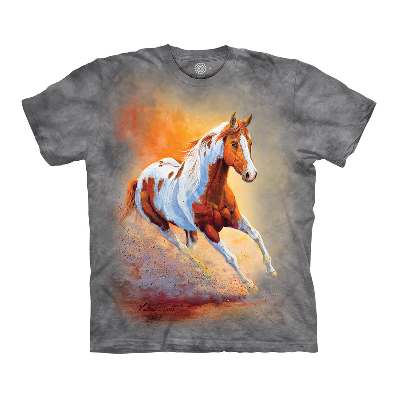 Tričko unisex The Mountain Sunset Gallop Horse (kôň) - sivé, S