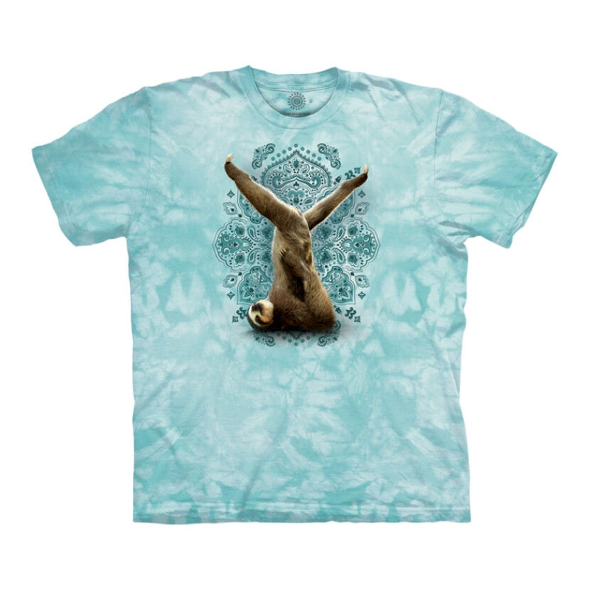 Tričko unisex The Mountain Ardha Sarvangasana Sloth (lenochod) - svetlo modré, 3XL