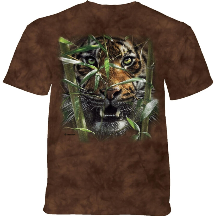 Tričko unisex The Mountain Hungry Eyes Tiger (tiger) - hnedé, 5XL