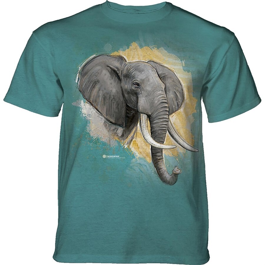 Tričko unisex The Mountain Modern Safari Elephant (slon) - modré, 3XL