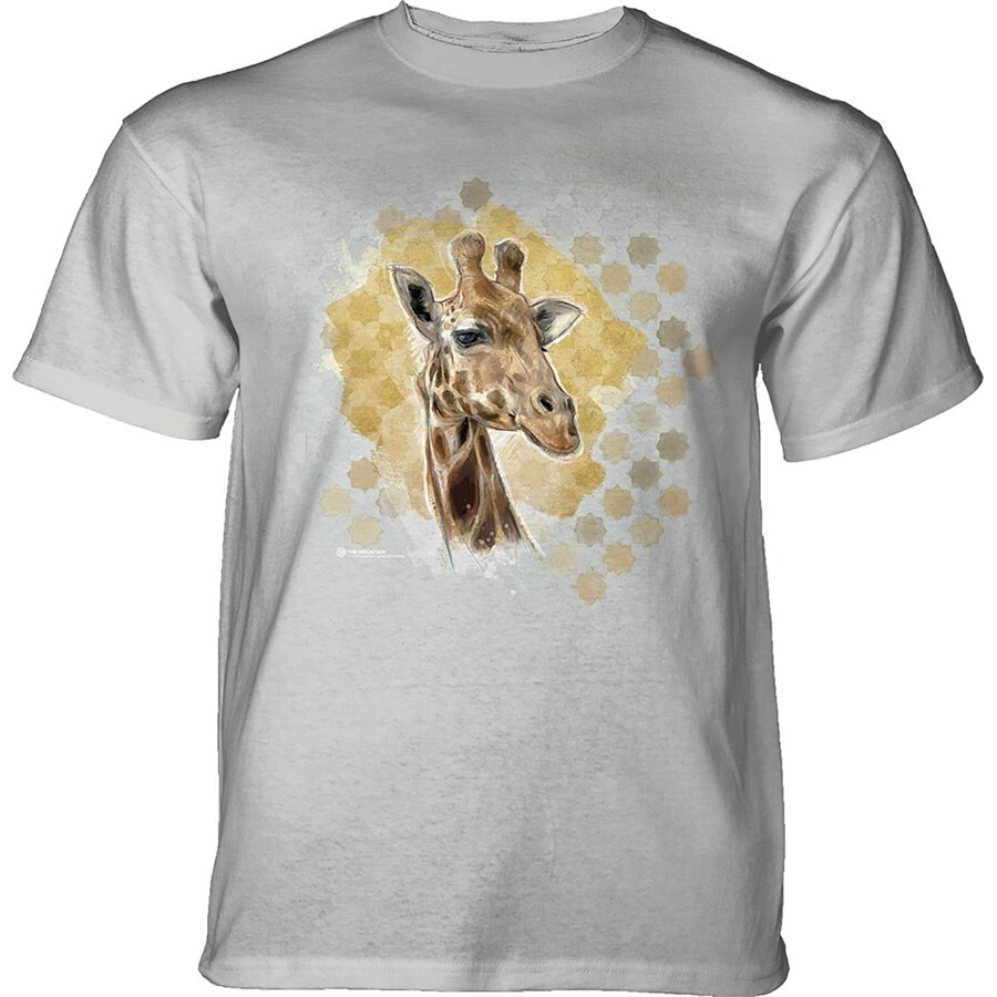 Tričko unisex The Mountain Modern Safari Giraffe (žirafa) - sivé, 3XL