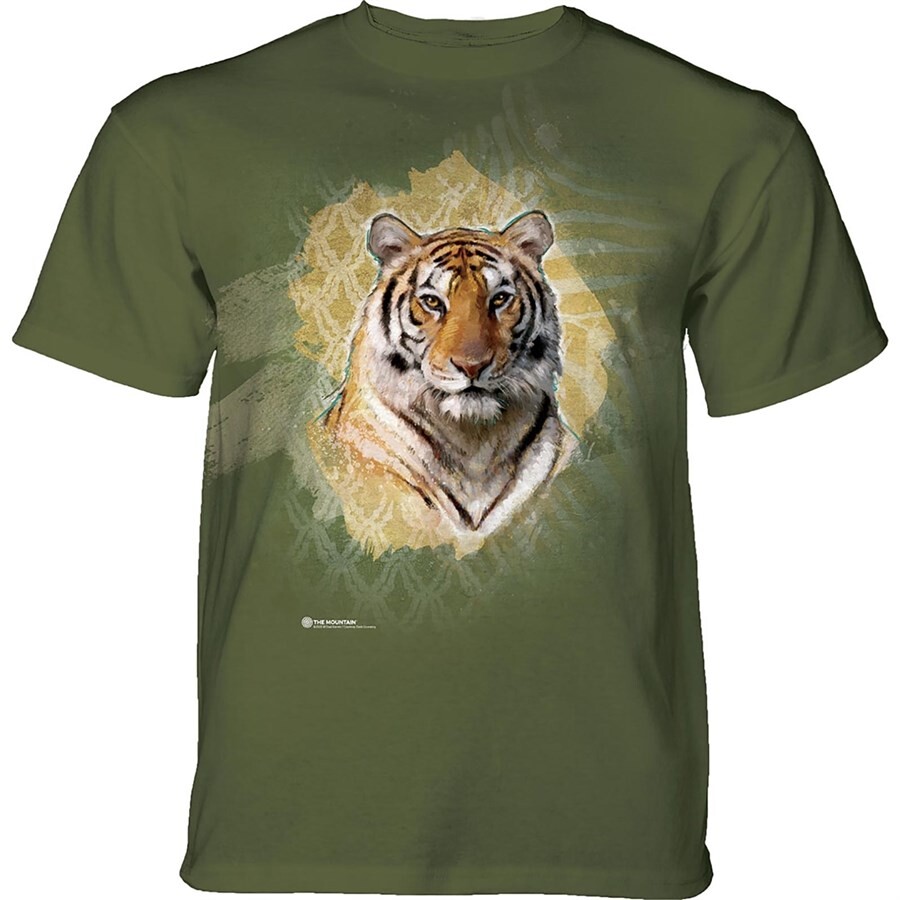 Tričko unisex The Mountain Modern Safari Tiger (tiger) - olivové, 3XL