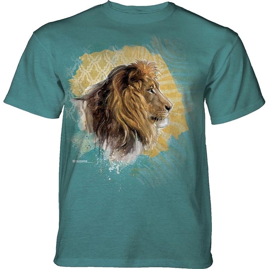 Tričko unisex The Mountain Modern Safari Lion (lev) - modré, 3XL