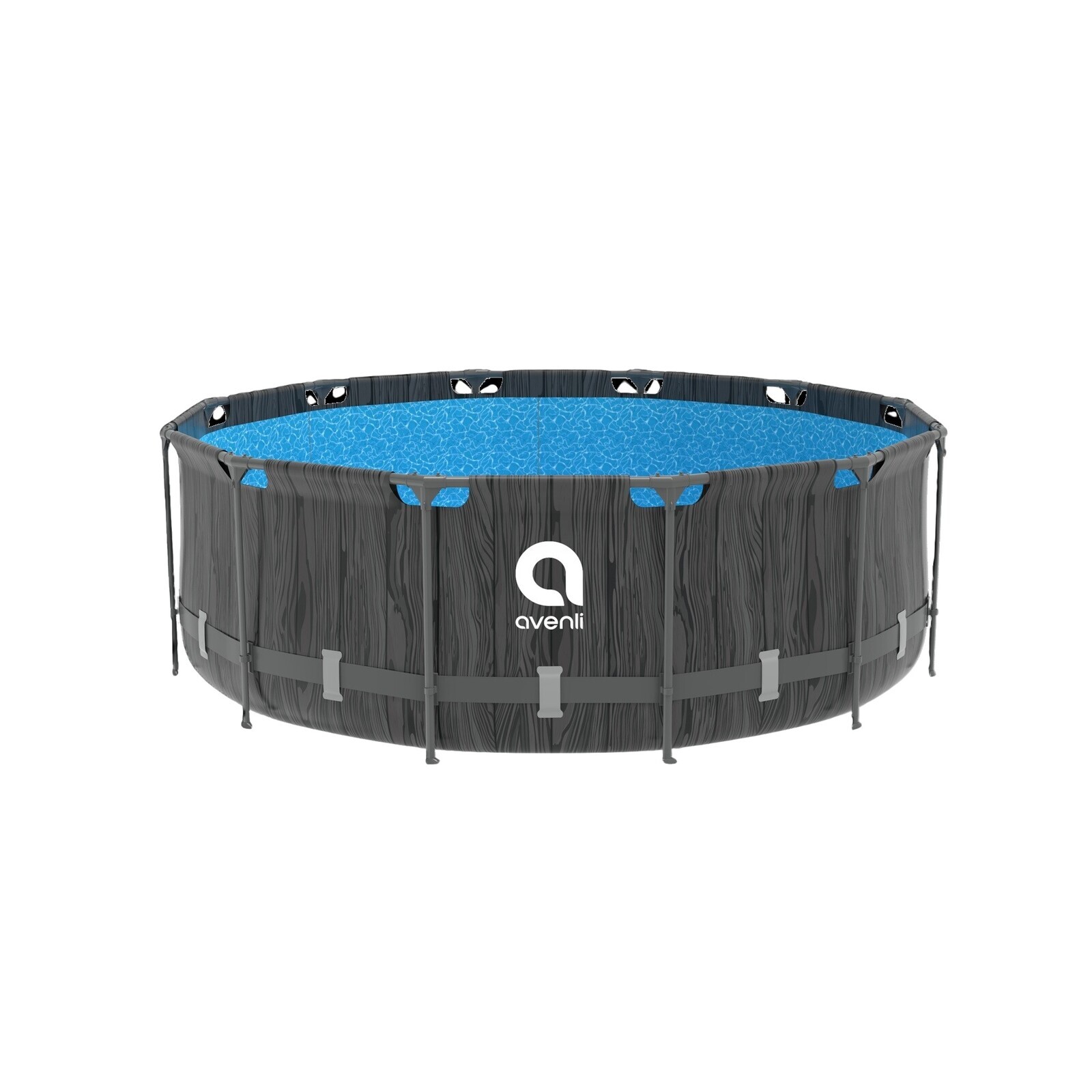 Bazén Steel Super Black Wood AVENLI 366 x 100 cm