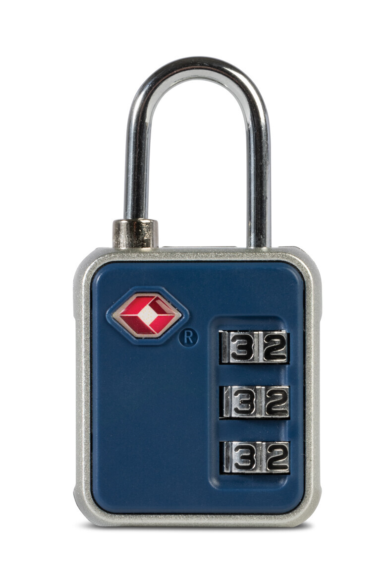 WORLDPACK TSA zámok na batožinu 3-miestny - bezpečnostný kombinačný zámok, rôzne farby Farba: Modrá