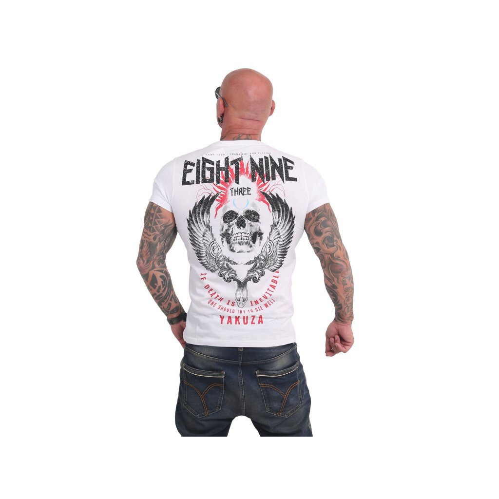 Tričko pánske Yakuza Inevitable - biela-čierna, 4XL