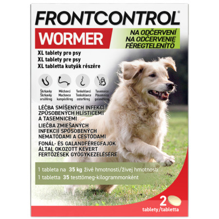 FRONTCONTROL Wormer tablety pre psy na odčervenie XL 2 ks