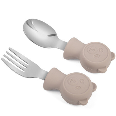 MARTONS Detský príbor lyžička a vidlička bear cream set set