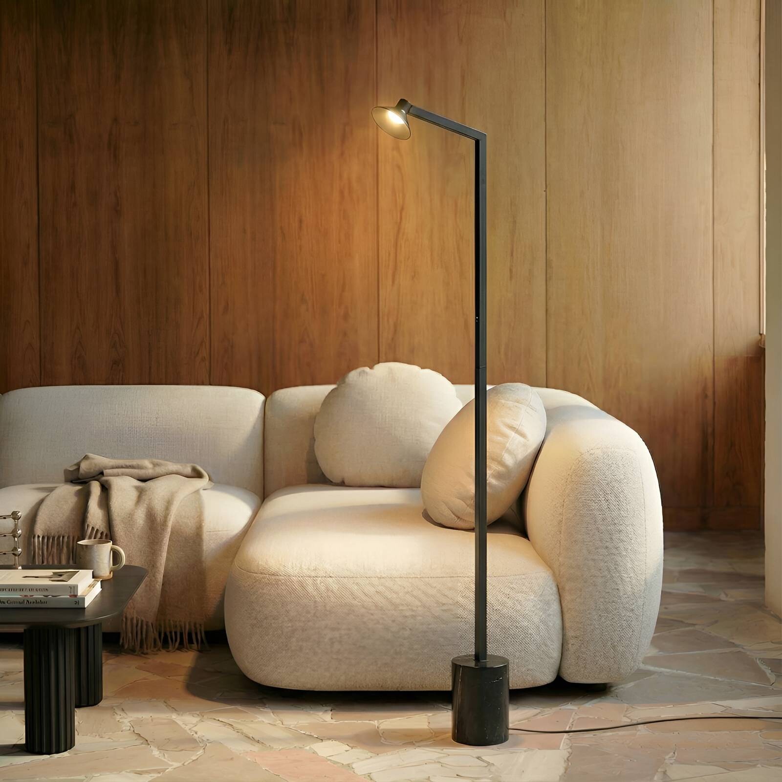 Lucande LED stojacia lampa Steve, čierne, 130 cm, stmievateľné