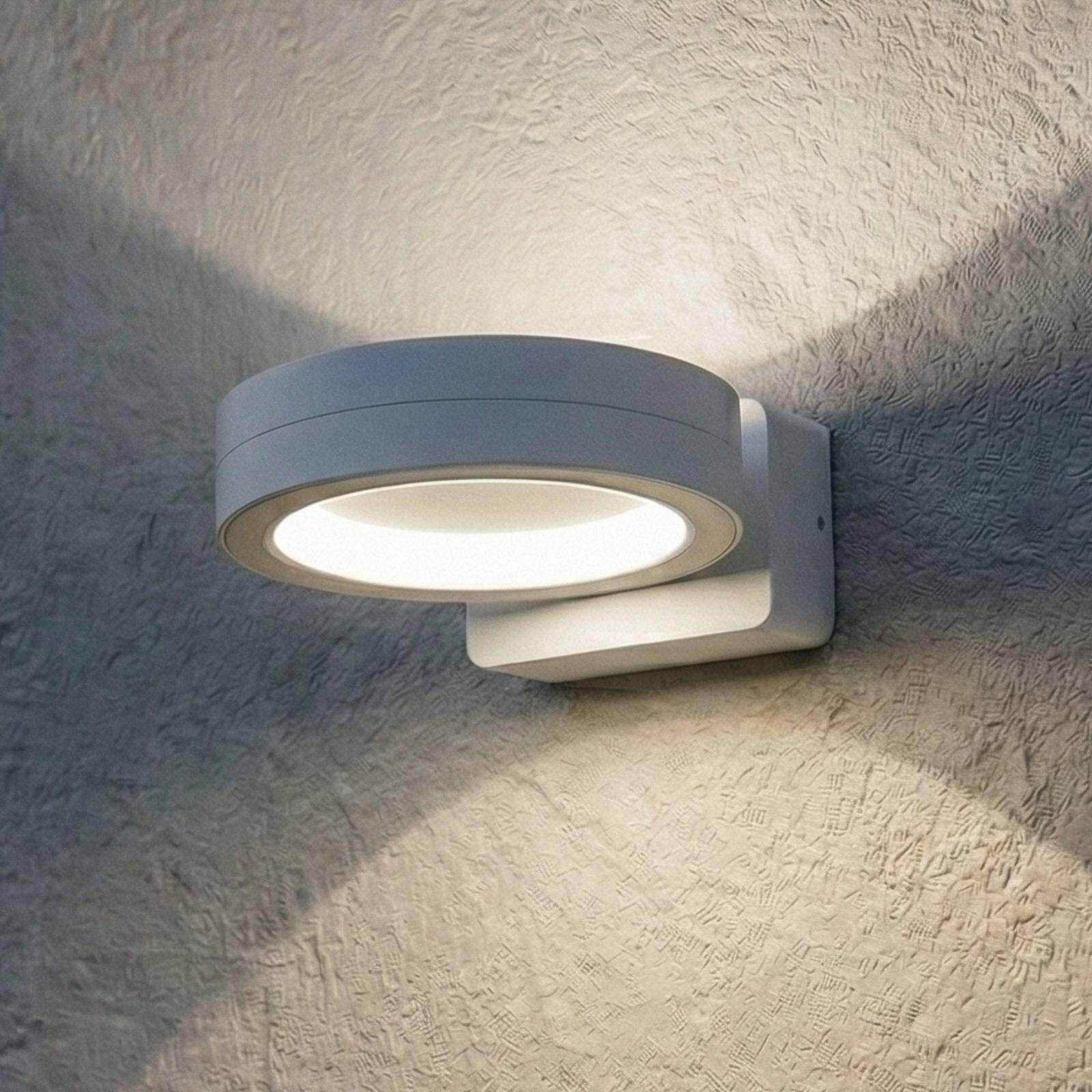 Lindby LED vonkajšie nástenné svietidlo Selviro, biele, Ø 20 cm, IP65