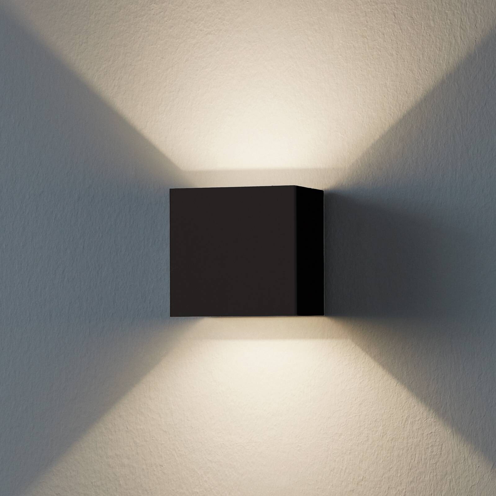 LED vonkajšie nástenné svietidlo Calpino 3, čierna, šírka 10 cm, 2-pl.