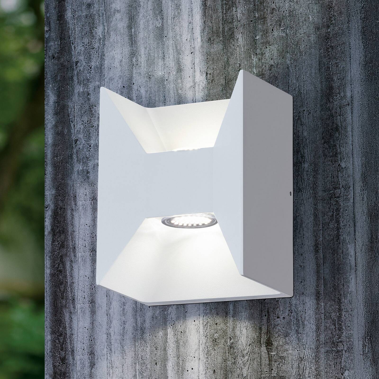 LED vonkajšie nástenné svietidlo Morino, čierna, výška 18 cm, kov