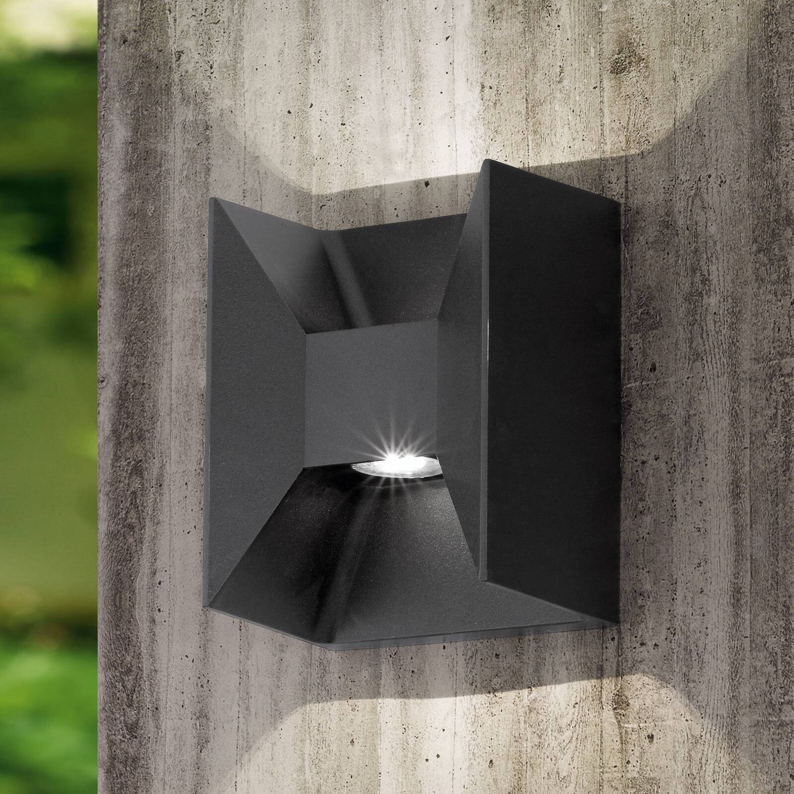 LED vonkajšie nástenné svietidlo Morino, biela, výška 18 cm, kov