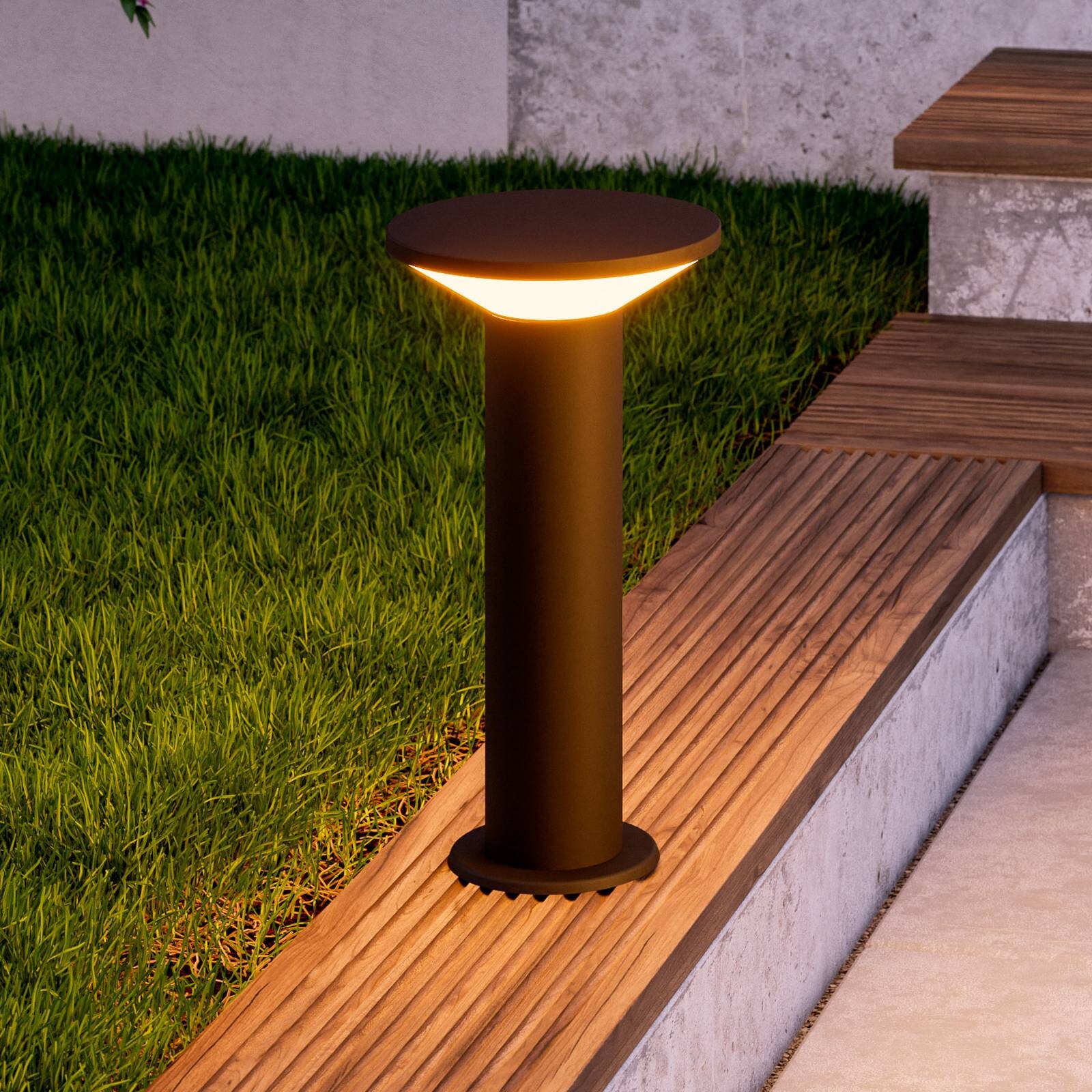 LED lampa Rigosa, čierna, výška 35 cm, kov