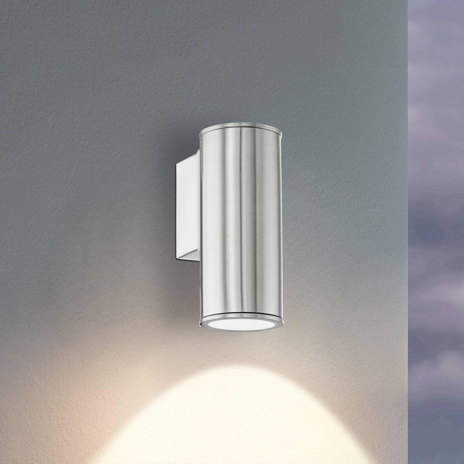LED nástenné svetlo Riga, nerezová oceľ, výška 15 cm, nerezová oceľ