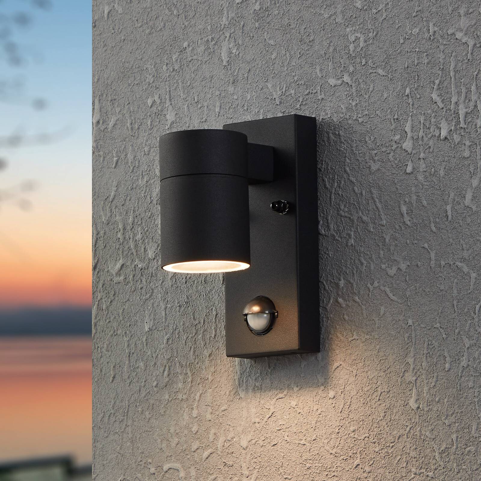 LED nástenné svetlo Riga 5, antracitová, výška 16 cm, kov