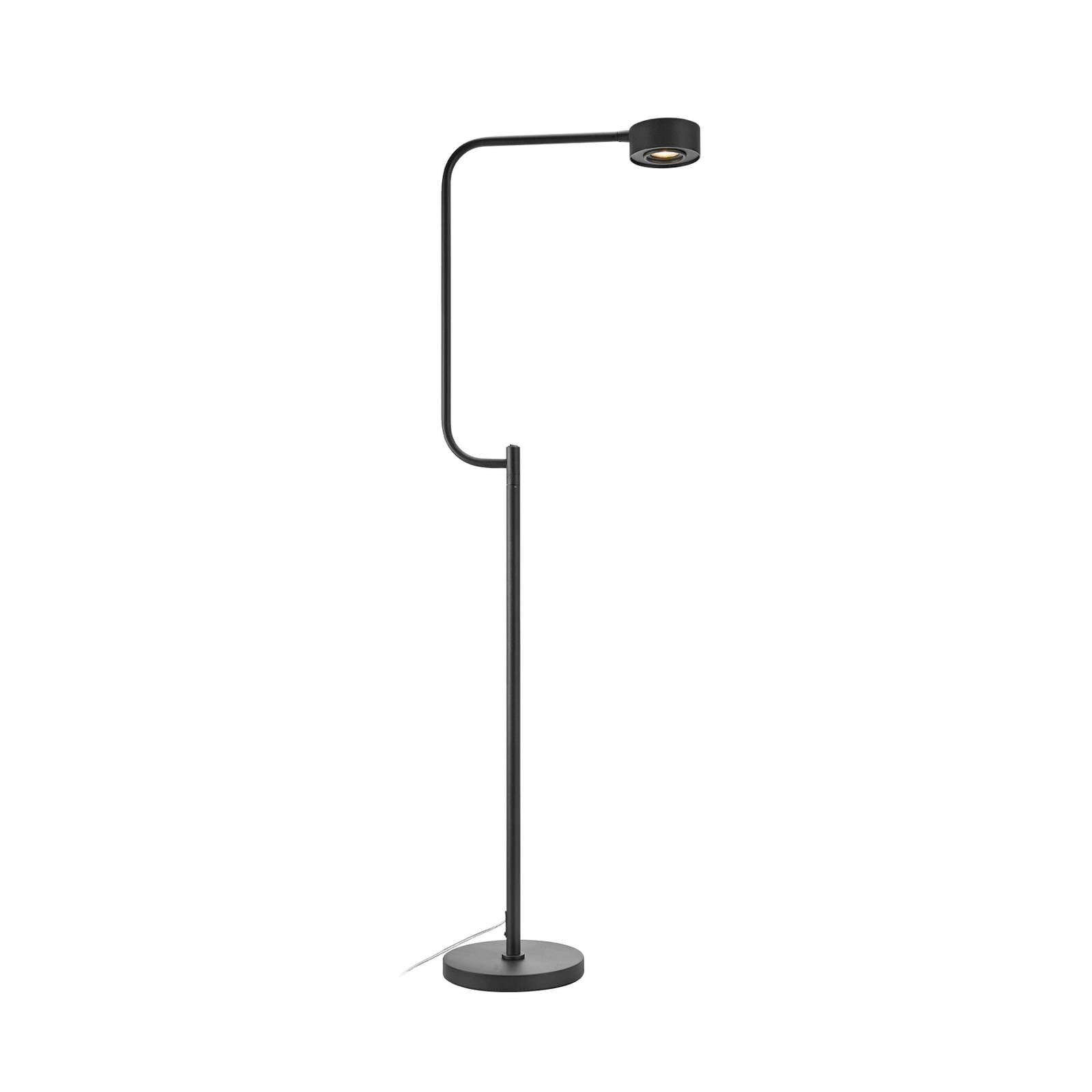 LED stojacia lampa Hugo, čierne, železo, výška 130 cm, stmievateľné.