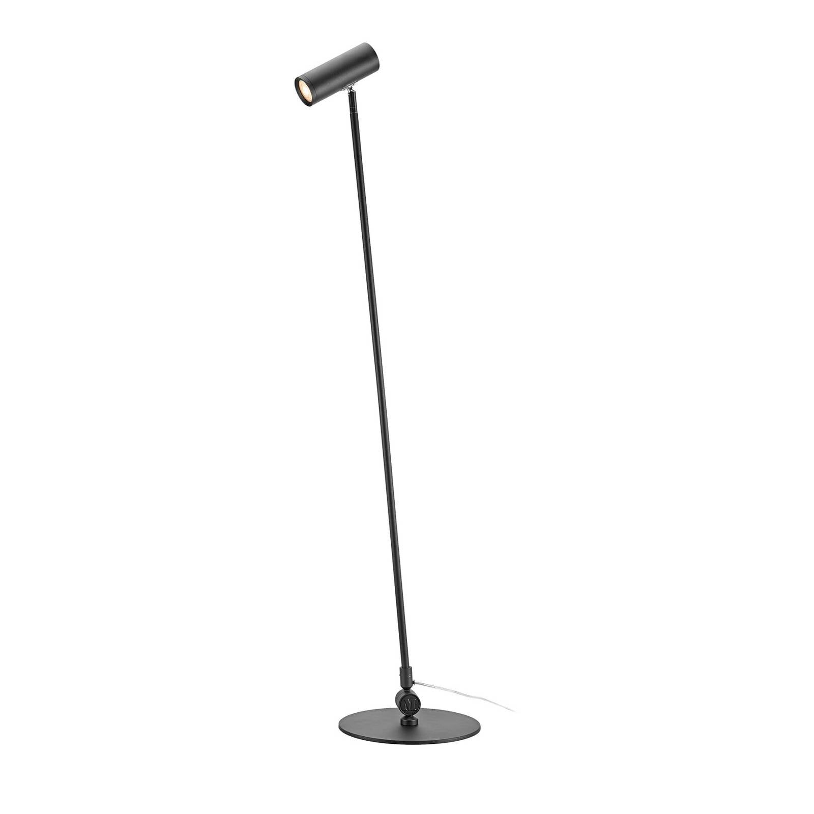 LED stojacia lampa Arlo, čierne, železo, výška 132 cm, stmievateľné.