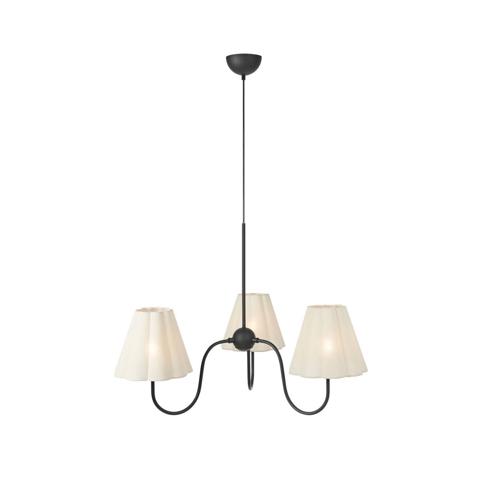 Závesné svietidlo Veya, béžové, ľan, Ø 90 cm, E14