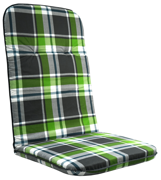 Záhradná poduška na vysoké kreslo, zelená kocka, 116x50 cm