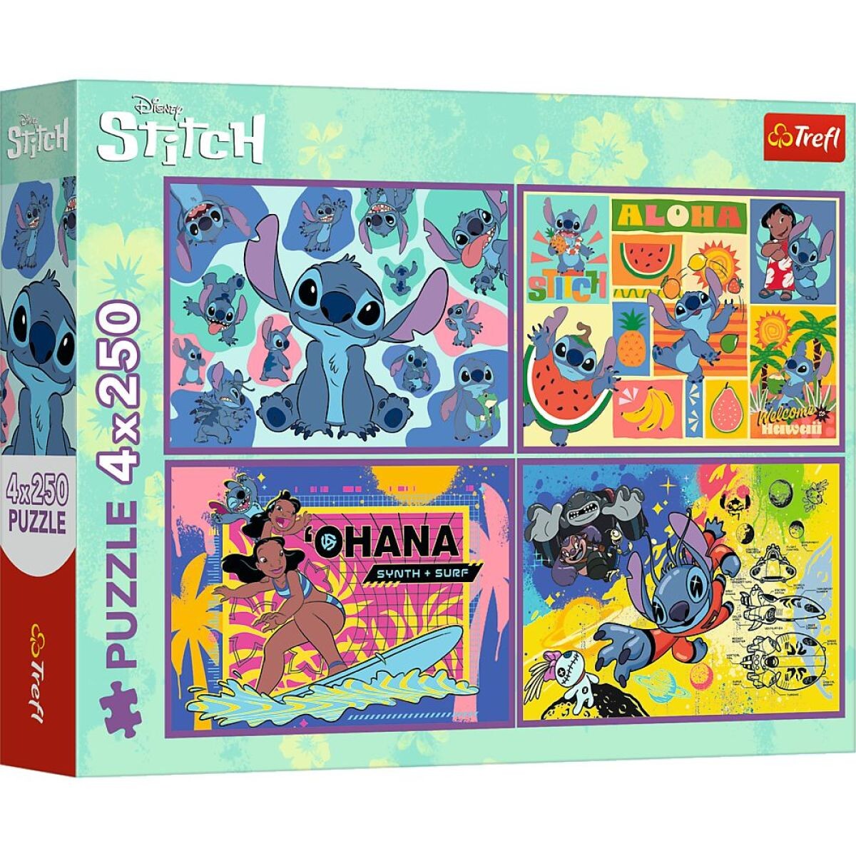 Trefl Puzzle 4 x 250 dielikov Lilo a Stitch
