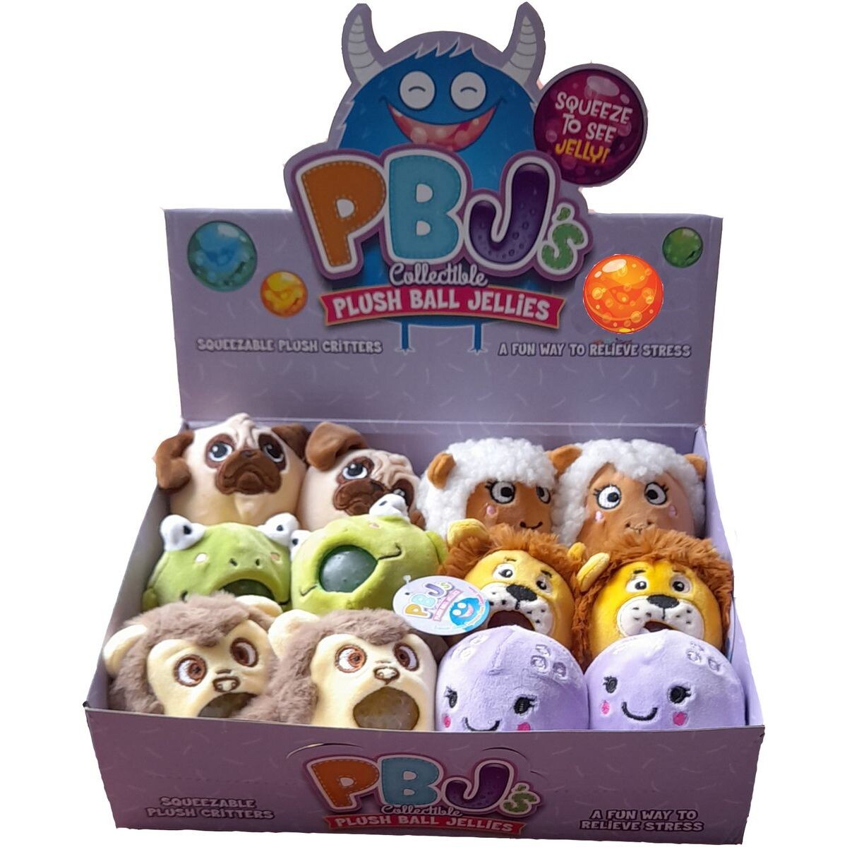 Plyšové zvieratko mačkacie s guličkami žabka