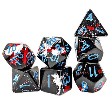 Chessex Súprava kociek Brush Polyhedral Dark Side/blue - 7 kusov