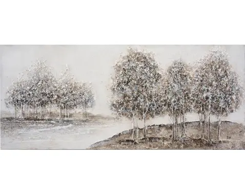 Ručne maľovaný obraz Zimný pokoj v krajine 140x60 cm, olejomaľba%