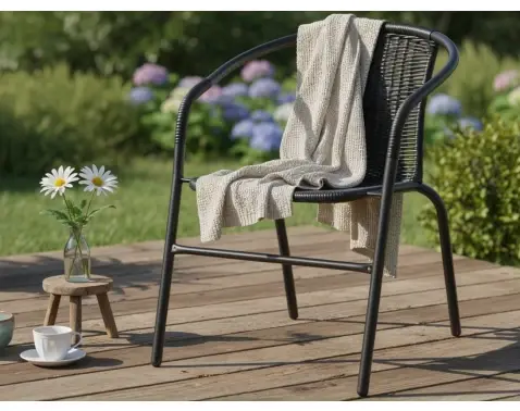 Záhradná stolička Rachel, čierna%