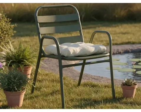 Kovová záhradná stolička Bruto, zelená%